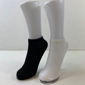 Unisex Ankle Socks 2-Pack No Show Black White